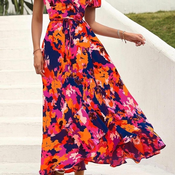 Pretty Garden Wrap Dress Large - Picture 4 of 6